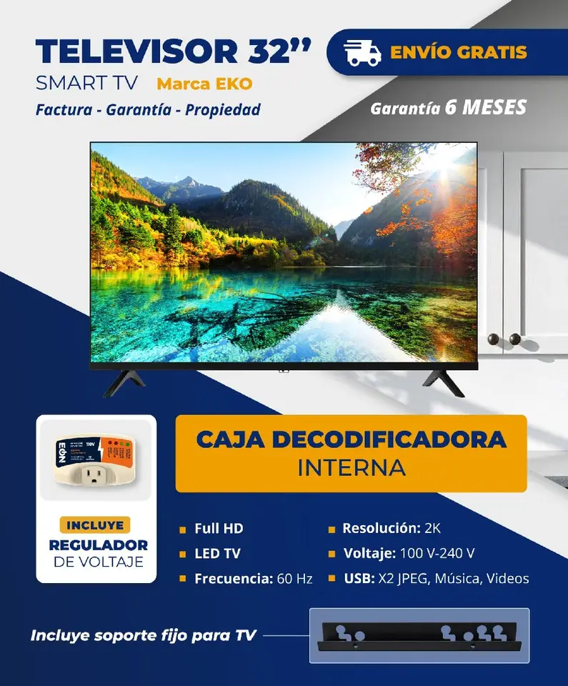 Televisor 32" Smart Tv Híbrido