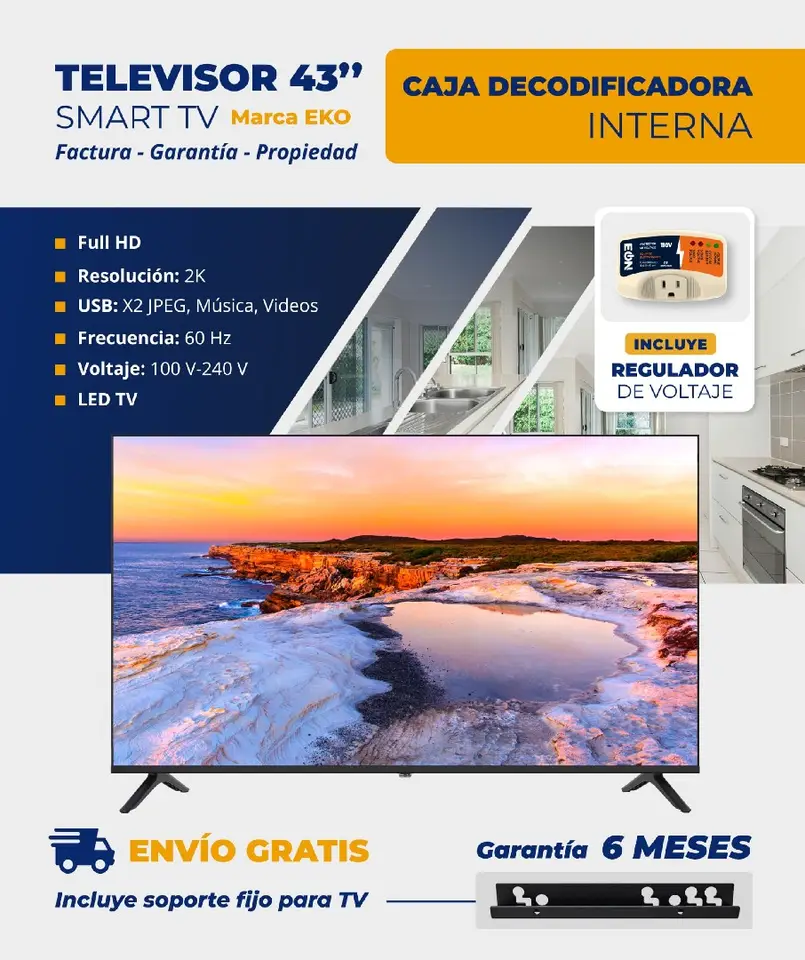 Televisor De 43" Smart Tv