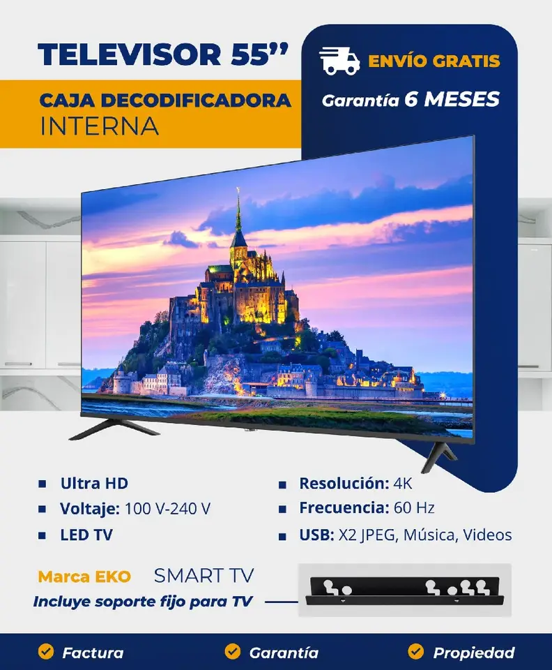 Televisor 55" Smart Tv Híbrido