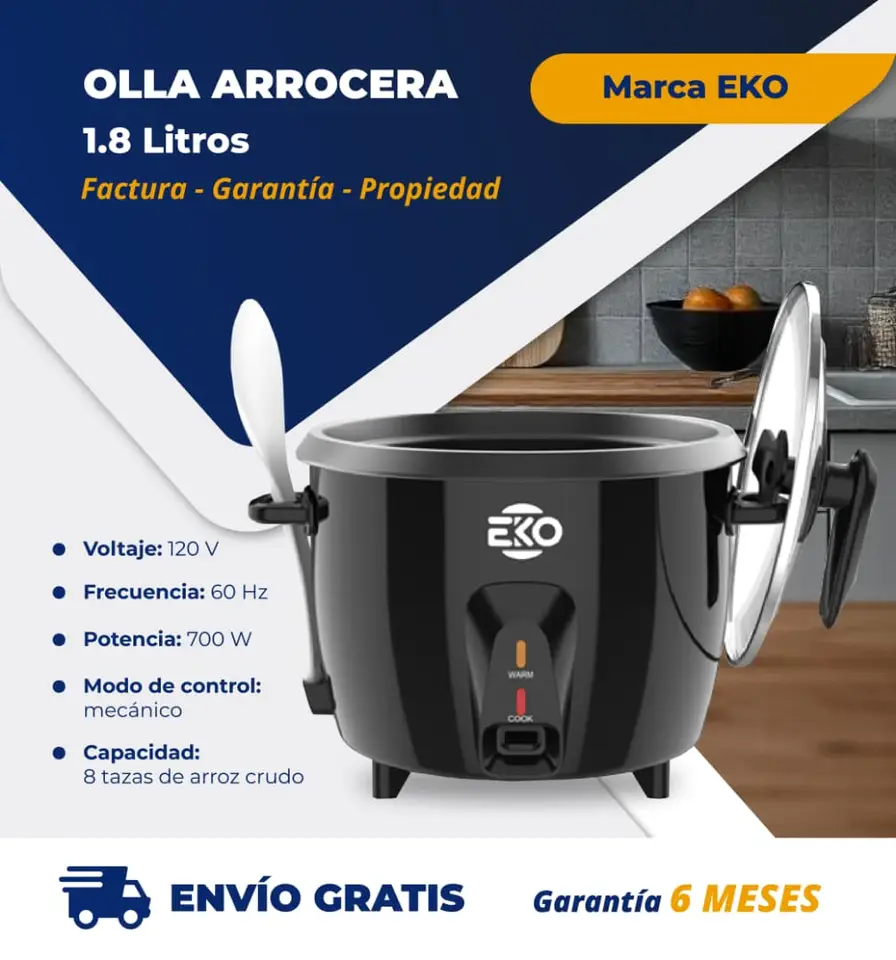 Olla Arrocera Negra 1.8 L