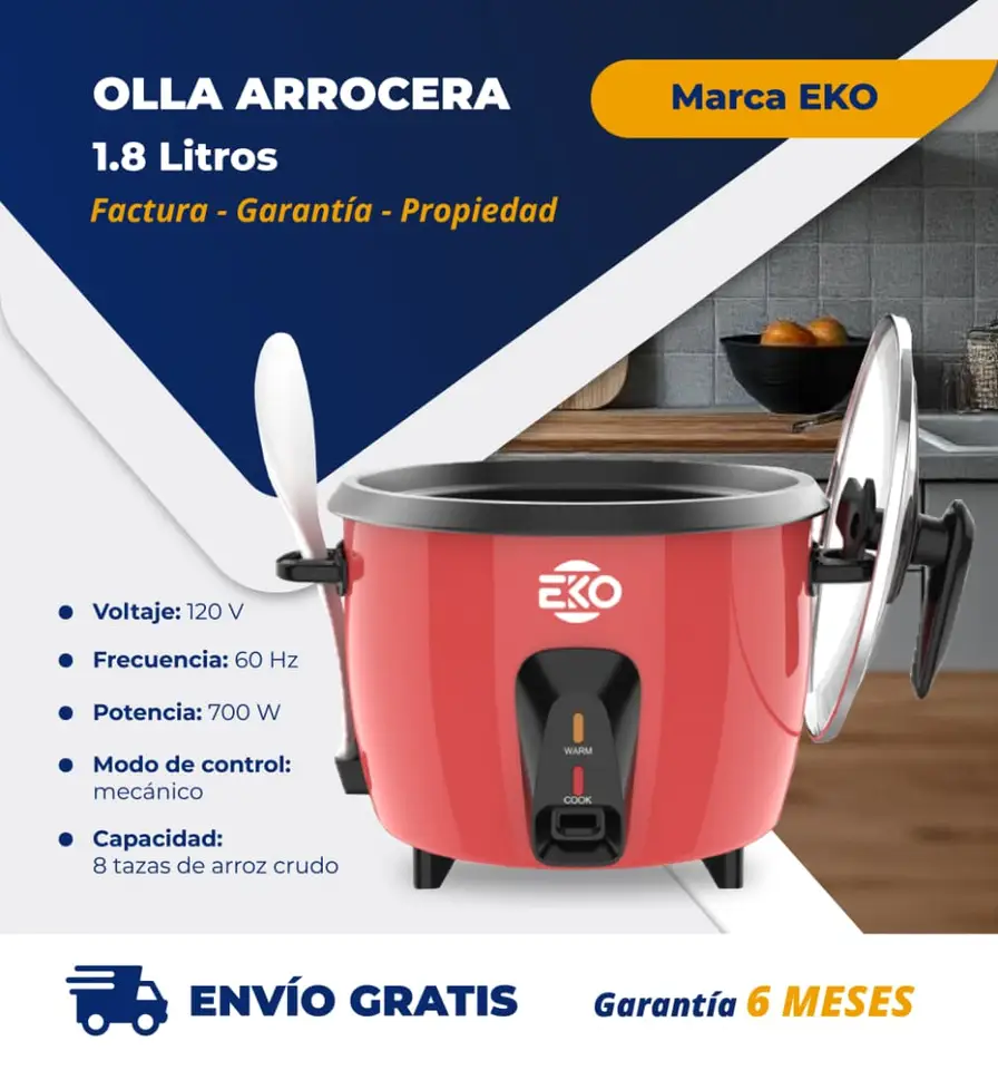 Olla Arrocera 1.8 L Roja