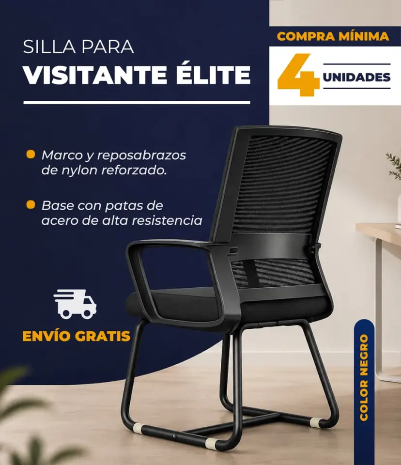Silla Visitante Elite Negra